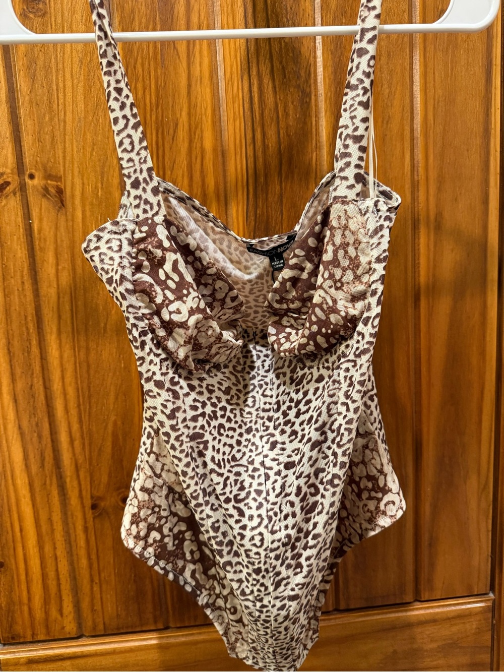 Leopard Print Brown & Cream body Suit